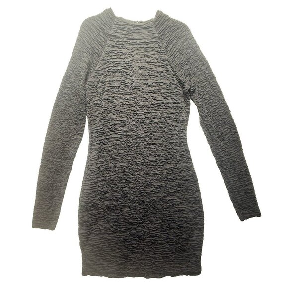 H&M Women's Little Black Dress Long Sleeve Stretch Size M Mini Bodycon Coctail - Picture 1 of 7